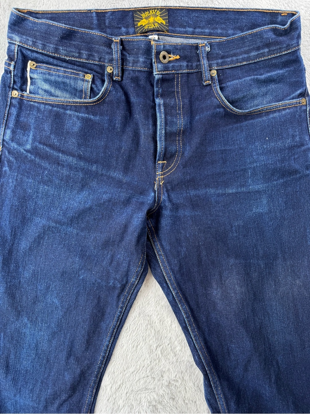 Brave Star USA Made Selvage Denim Jeans 34 Dark Wash Button Fly - Picture 5 of 15